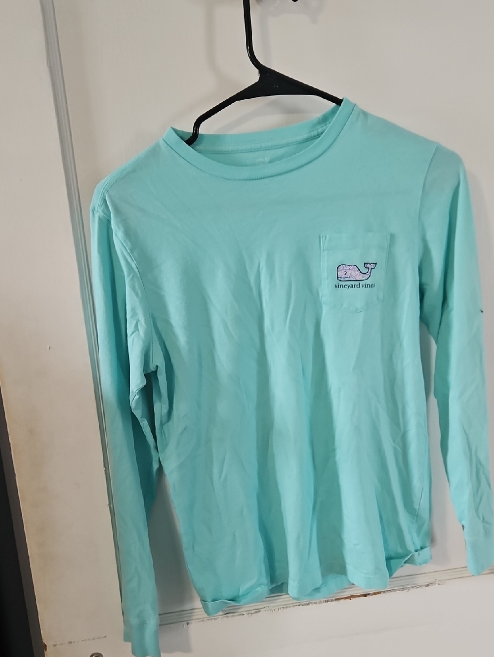 Vineyard Vines  Long-Sleeve Pocket Tee - Aqua Blue